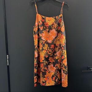 Dress Forum Orange and Black Slip Mini Dress